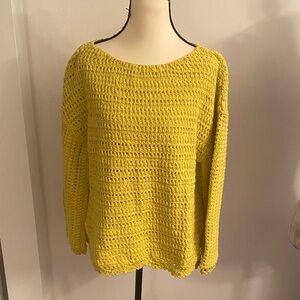 Anthropologie size small lime green cable knit sweater
